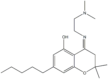 3,4-Dihydro-2,2-dimethyl-4-[2-dimethylaminoethylimino]-7-pentyl-2H-1-benzopyran-5-ol Struktur