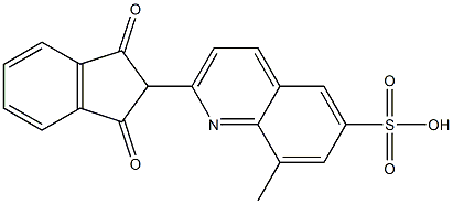 2-[(2,3-Dihydro-1,3-dioxo-1H-inden)-2-yl]-8-methyl-6-quinolinesulfonic acid Struktur