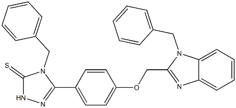 5-[4-[(1-Benzyl-1H-benzimidazol-2-yl)methoxy]phenyl]-4-benzyl-2H-1,2,4-triazole-3(4H)-thione Struktur