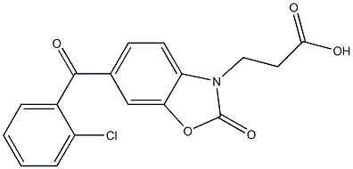 6-(2-クロロベンゾイル)-2-オキソ-3(2H)-ベンゾオキサゾールプロピオン酸 化学構造式