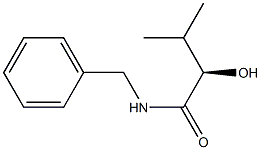 [R,(+)]-N-ベンジル-2-ヒドロキシ-3-メチルブチルアミド 化学構造式