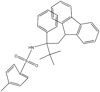 9-[2-Phenyl-2-tert-butyl-2-(tosylamino)ethyl]-9H-fluorene Struktur