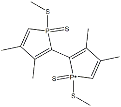 3,3',4,4'-Tetramethyl-1,1'-bis(methylthio)[2,2'-bi(1H-phosphole)]1,1'-disulfide Structure