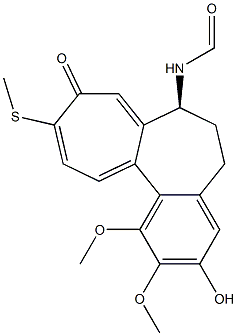 (S)-1-Methoxy-2-methyloxy-3-hydroxy-7-formylamino-10-methylthio-6,7-dihydrobenzo[a]heptalen-9(5H)-one Struktur