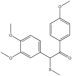 1-(4-Methoxyphenyl)-2-(3,4-dimethoxyphenyl)-2-(methylthio)ethan-1-one Struktur