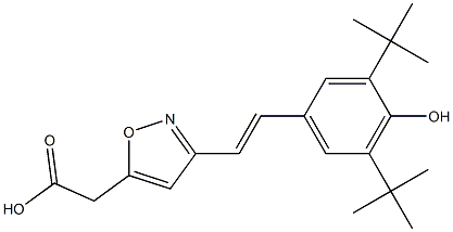 3-[(E)-2-(3,5-Di-tert-butyl-4-hydroxyphenyl)ethenyl]isoxazole-5-acetic acid Structure