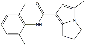 6,7-Dihydro-3-methyl-N-(2,6-dimethylphenyl)-5H-pyrrolizine-1-carboxamide Struktur