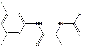 N-(3,5-ジメチルフェニル)-2-[(tert-ブトキシカルボニル)アミノ]-2-メチルアセトアミド 化学構造式