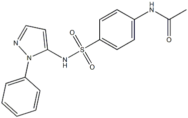N-(1-フェニル-1H-ピラゾール-5-イル)-4-(アセチルアミノ)ベンゼンスルホンアミド 化学構造式