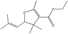 4,5-Dihydro-2,4,4-trimethyl-5-(2-methyl-1-propenyl)furan-3-carboxylic acid ethyl ester Structure