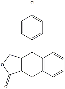 4-(4-クロロフェニル)-4,9-ジヒドロナフト[2,3-c]フラン-1(3H)-オン 化学構造式