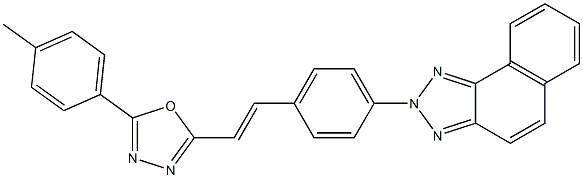 2-[4-[2-[5-(4-メチルフェニル)-1,3,4-オキサジアゾール-2-イル]ビニル]フェニル]-2H-ナフト[1,2-d]トリアゾール 化学構造式