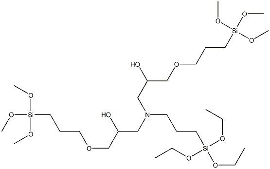 3,3'-Bis[[3-(trimethoxysilyl)propyl]oxy]-[1,1'-[[3-(triethoxysilyl)propyl]imino]bis(2-propanol)] Structure