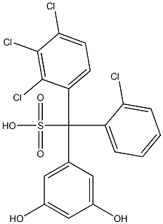 (2-Chlorophenyl)(2,3,4-trichlorophenyl)(3,5-dihydroxyphenyl)methanesulfonic acid,,结构式