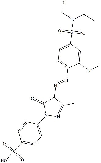 1-(4-Sulfophenyl)-3-methyl-4-[[2-methoxy-4-(N,N-diethylaminosulfonyl)phenyl]azo]-1H-pyrazol-5(4H)-one,,结构式