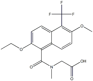 [N-[[2-Ethoxy-6-methoxy-5-trifluoromethyl-1-naphthalenyl]carbonyl]-N-methylamino]acetic acid Structure