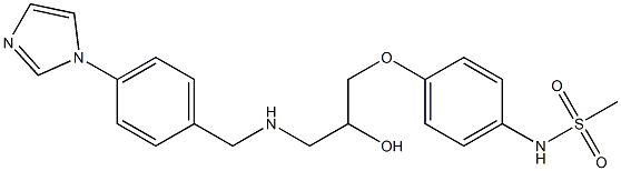 1-[4-(1H-イミダゾール-1-イル)ベンジルアミノ]-3-[4-(メチルスルホニルアミノ)フェノキシ]-2-プロパノール 化学構造式