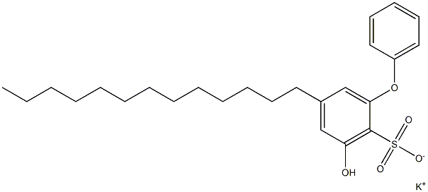 3-ヒドロキシ-5-トリデシル[オキシビスベンゼン]-2-スルホン酸カリウム 化学構造式