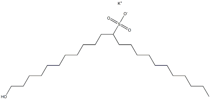 1-Hydroxytricosane-12-sulfonic acid potassium salt,,结构式