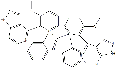 1-フェニル-4-(3-メトキシベンゾイル)-1H-ピラゾロ[3,4-d]ピリミジン 化学構造式