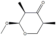 (2R,3R,5S)-2-メトキシ-3,5-ジメチル-2,3,5,6-テトラヒドロ-4H-ピラン-4-オン 化学構造式