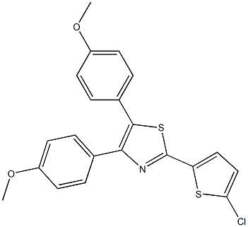 4,5-ビス(4-メトキシフェニル)-2-(5-クロロ-2-チエニル)チアゾール 化学構造式