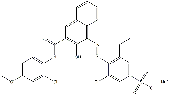 3-Chloro-5-ethyl-4-[[3-[[(2-chloro-4-methoxyphenyl)amino]carbonyl]-2-hydroxy-1-naphtyl]azo]benzenesulfonic acid sodium salt