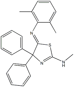2-(Methylamino)-5-(2,6-dimethylphenylimino)-4,4-diphenyl-2-thiazoline Structure