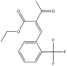 (Z)-2-Acetyl-3-(2-trifluoromethylphenyl)acrylic acid ethyl ester Struktur