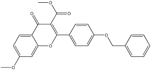 7-Methoxy-2-[4-benzyloxyphenyl]-4-oxo-4H-1-benzopyran-3-carboxylic acid methyl ester Struktur