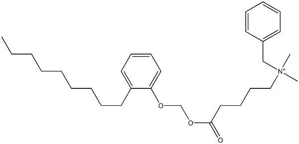 N,N-Dimethyl-N-benzyl-N-[4-[[(2-nonylphenyloxy)methyl]oxycarbonyl]butyl]aminium Struktur