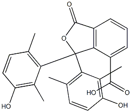 1,3-Dihydro-1,1-bis(3-hydroxy-2,6-dimethylphenyl)-3-oxoisobenzofuran-7-carboxylic acid,,结构式