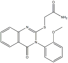 2-(2-Amino-2-oxoethylthio)-3-(2-methoxyphenyl)-quinazolin-4(3H)-one 结构式