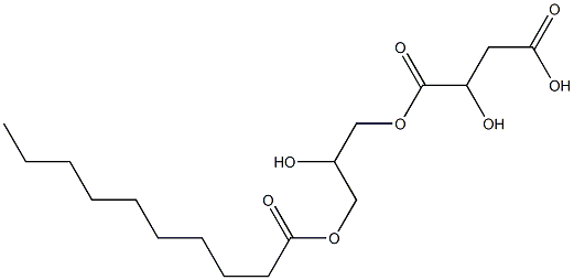 L-Malic acid hydrogen 1-(2-hydroxy-3-decanoyloxypropyl) ester 结构式