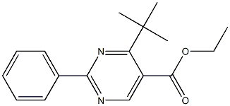 2-フェニル-4-tert-ブチルピリミジン-5-カルボン酸エチル 化学構造式