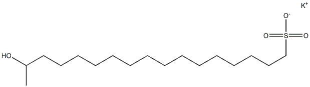 16-Hydroxyheptadecane-1-sulfonic acid potassium salt Structure