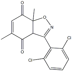 3a,7a-Dihydro-3-(2,6-dichlorophenyl)-5,7a-dimethyl-1,2-benzisoxazole-4,7-dione,,结构式