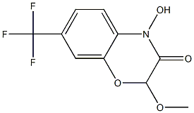 3,4-ジヒドロ-4-ヒドロキシ-7-(トリフルオロメチル)-2-メトキシ-2H-1,4-ベンゾオキサジン-3-オン 化学構造式