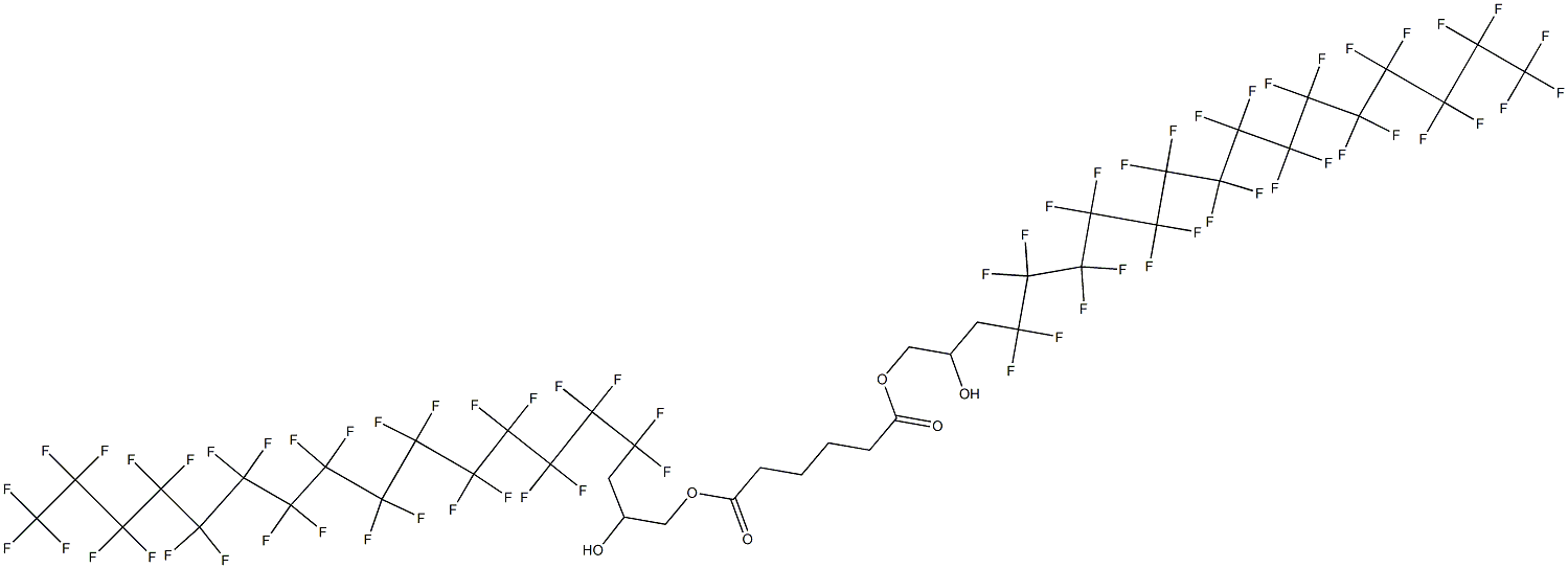 Adipic acid bis(4,4,5,5,6,6,7,7,8,8,9,9,10,10,11,11,12,12,13,13,14,14,15,15,16,16,17,17,18,18,18-hentriacontafluoro-2-hydroxyoctadecyl) ester Structure