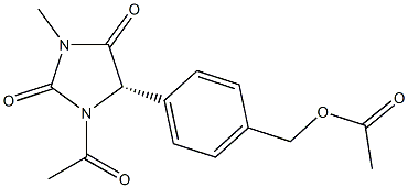 (5S)-1-Acetyl-5-[4-(acetoxymethyl)phenyl]-3-methyl-2,4-imidazolidinedione Struktur