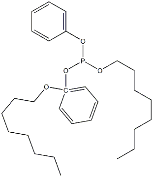 Phosphorous acid 1-(octyloxy)octyldiphenyl ester Structure