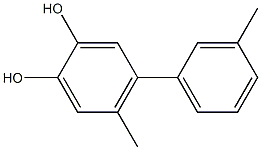 4-(3-メチルフェニル)-5-メチルベンゼン-1,2-ジオール 化学構造式