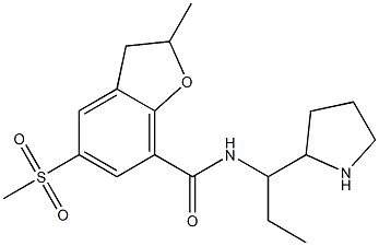 2,3-Dihydro-2-methyl-5-(methylsulfonyl)-N-[1-ethyl-2-pyrrolidinylmethyl]benzofuran-7-carboxamide,,结构式