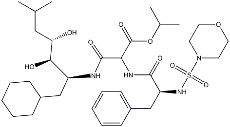 3-[[(1S,2R,3S)-1-(Cyclohexylmethyl)-2,3-dihydroxy-5-methylhexyl]amino]-3-oxo-2-[(S)-2-(4-morpholinylsulfonylamino)-3-phenylpropanoylamino]propionic acid isopropyl ester Structure