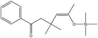 1-フェニル-3,3-ジメチル-5-(トリメチルシリルオキシ)-4-ヘキセン-1-オン 化学構造式