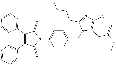 2-Butyl-4-chloro-1-[4-[(2,5-dihydro-2,5-dioxo-3,4-diphenyl-1H-pyrrol)-1-yl]benzyl]-1H-imidazole-5-acetic acid methyl ester Structure