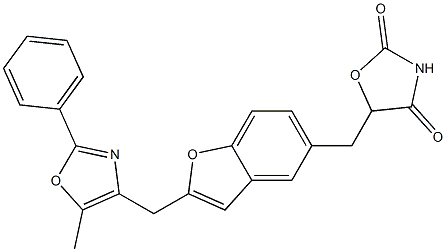 5-[[2-[[5-Methyl-2-phenyl-4-oxazolyl]methyl]benzofuran-5-yl]methyl]oxazolidine-2,4-dione