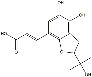 7-(2-Carboxyethenyl)-4,5-dihydroxy-2-(1-hydroxy-1-methylethyl)-2,3-dihydrobenzofuran Structure