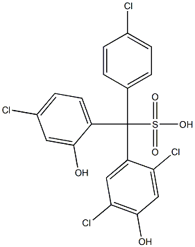(4-クロロフェニル)(4-クロロ-2-ヒドロキシフェニル)(2,5-ジクロロ-4-ヒドロキシフェニル)メタンスルホン酸 化学構造式