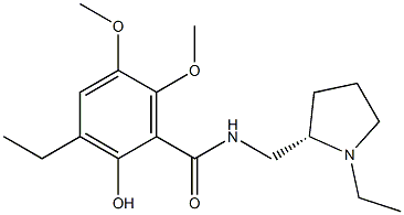 3-Ethyl-2-hydroxy-5,6-dimethoxy-N-[[(2S)-1-ethylpyrrolidin-2-yl]methyl]benzamide Structure